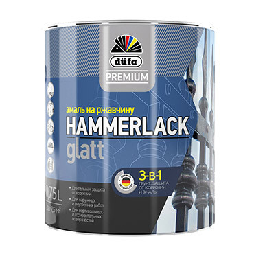HAMMERLACK на ржавчину гладкая база3 9л "DufaPremium" Эмаль HAMMERLACK на ржавчину гладкая база3 9л "DufaPremium" Эмаль